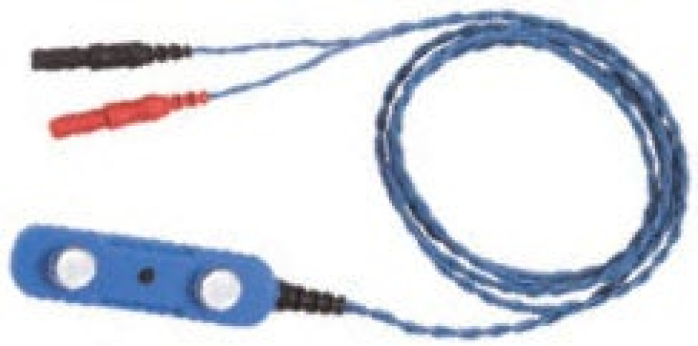 Natus Medical - 019-401400 EMG Bar Electrode with Leadwire Natus® 9 mm Disc X 30 mm Spacing X 39 Inch Lead Length Gold Plated NonSterile Bipolar Bar Tip Disposable