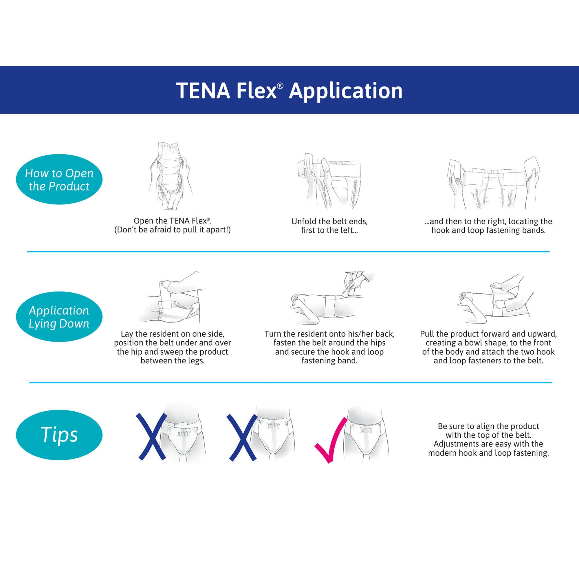 Essity HMS North America Inc - 67837 Incontinence Belted Undergarment TENA® ProSkin™ Flex Maxi Adult Size 12 Unisex Disposable Heavy Absorbency