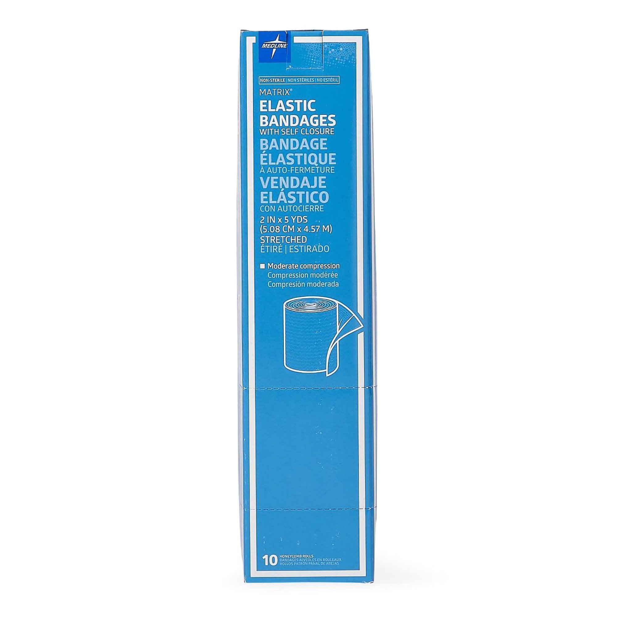 Medline MDS087002LF - Matrix Double Hook-and-Loop closure Elastic Bandage, 2 Inch x 5 Yard - 1/Each, 10/Box, 50/Case