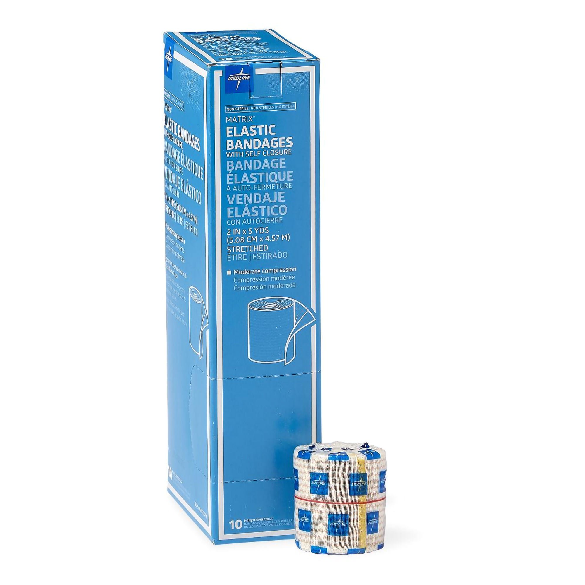 Medline - MDS087002LF Matrix Double Hook-and-Loop closure Elastic Bandage