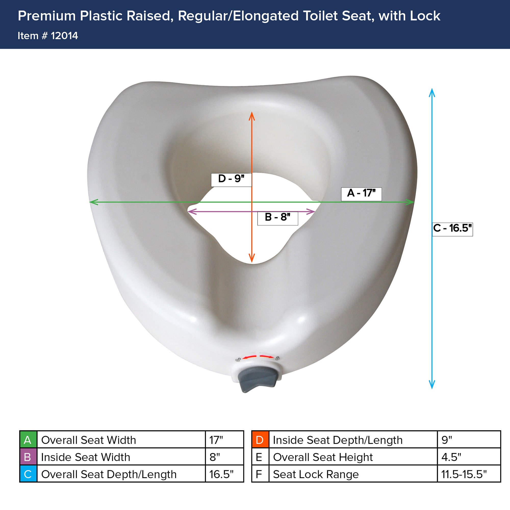 Drive DeVilbiss Healthcare - 12014 drive™ Premium Raised Toilet Seat