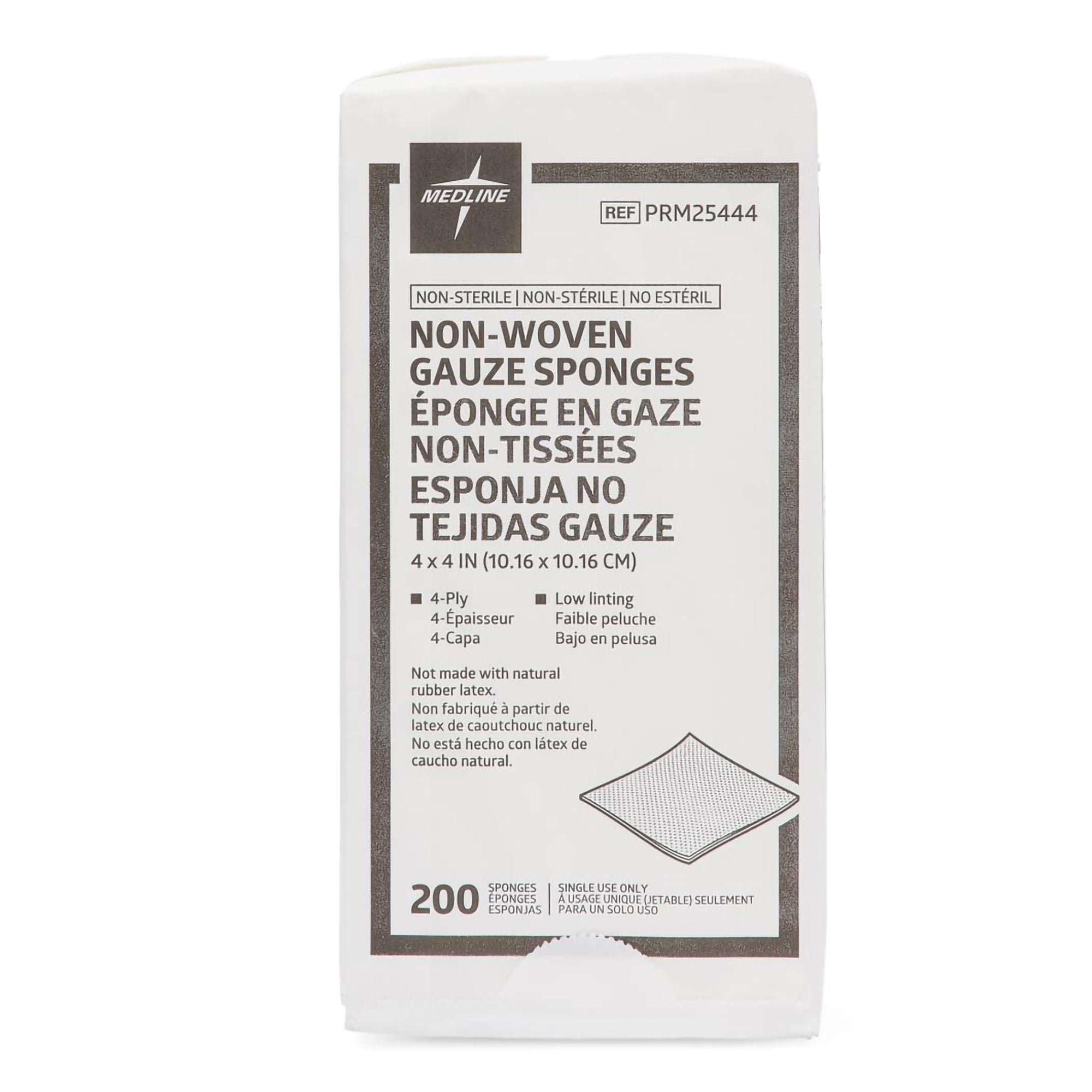 Medline - PRM25444 Nonwoven Sponge Medline Essentials 4 X 4 Inch 4-Ply NonSterile 200 per Pack