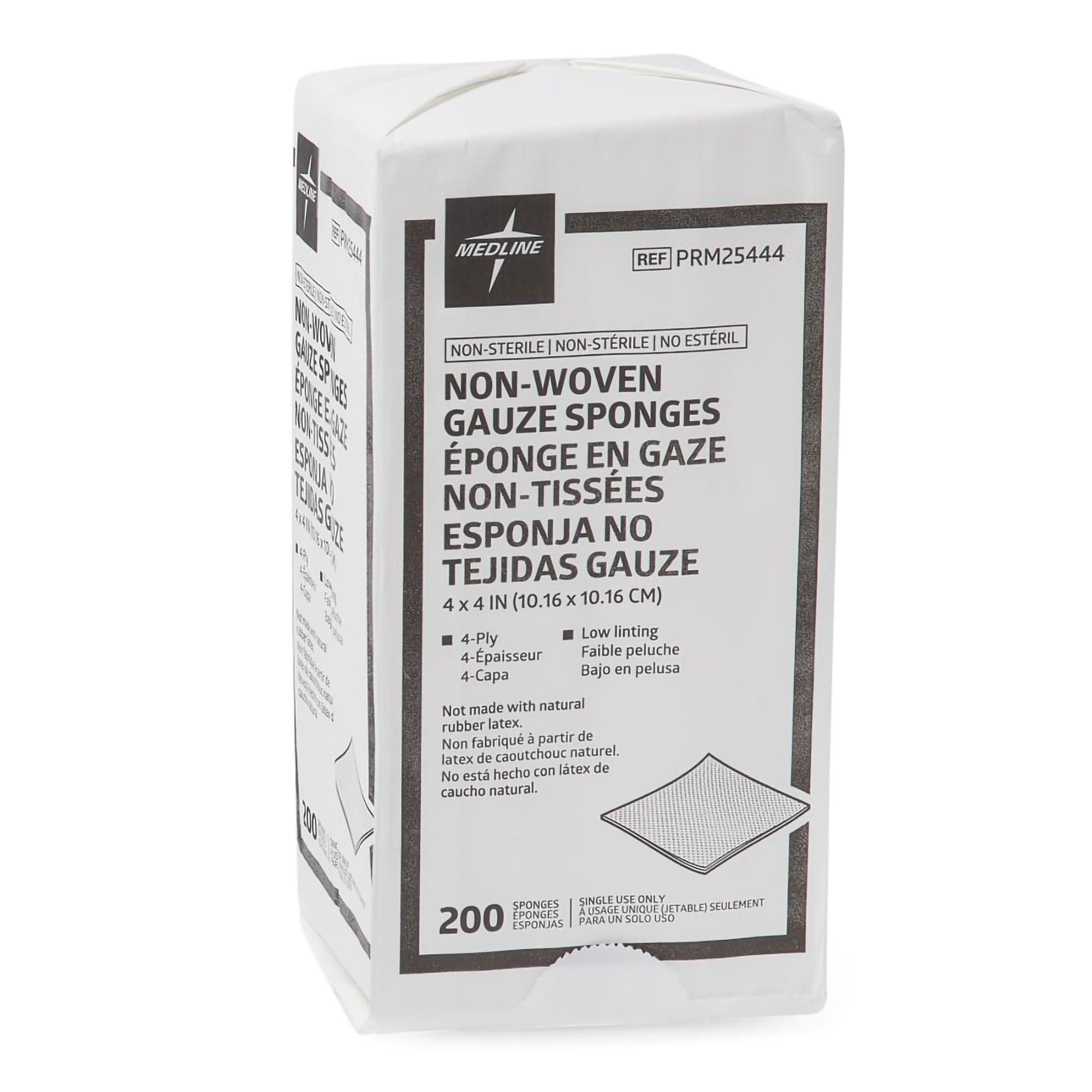 Medline - PRM25444 Nonwoven Sponge Medline Essentials 4 X 4 Inch 4-Ply NonSterile 200 per Pack