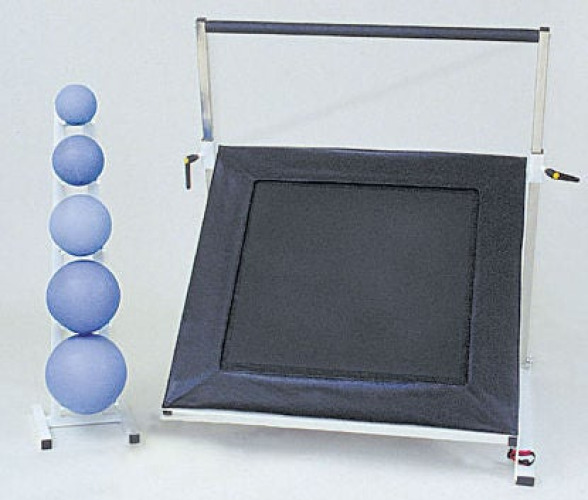 Fabrication Enterprises - 10-3131 Medicine Ball and Rebounder 5 Piece Set and Storage Rack CanDo® 2 lbs. / 4 lbs. / 7 lbs. / 11 lbs. / 15 lbs.