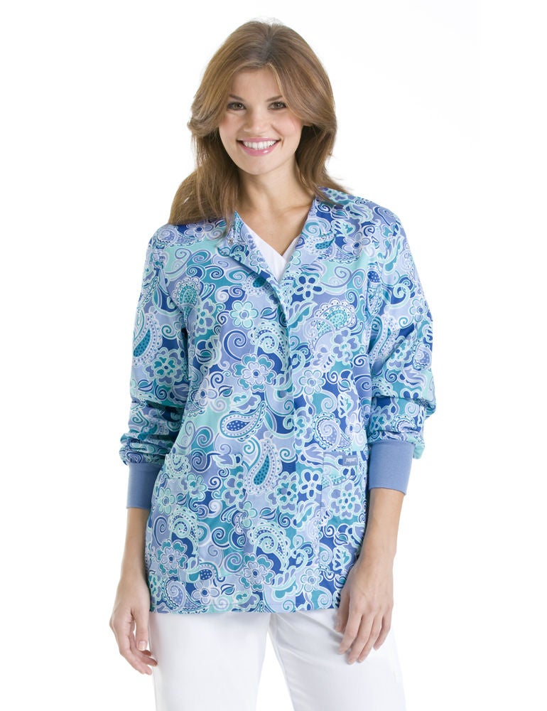 Landau Uniforms - 7525BKPXLG Warm-Up Jacket Black X-Large Hip Length 65% Polyester / 35% Cotton Reusable