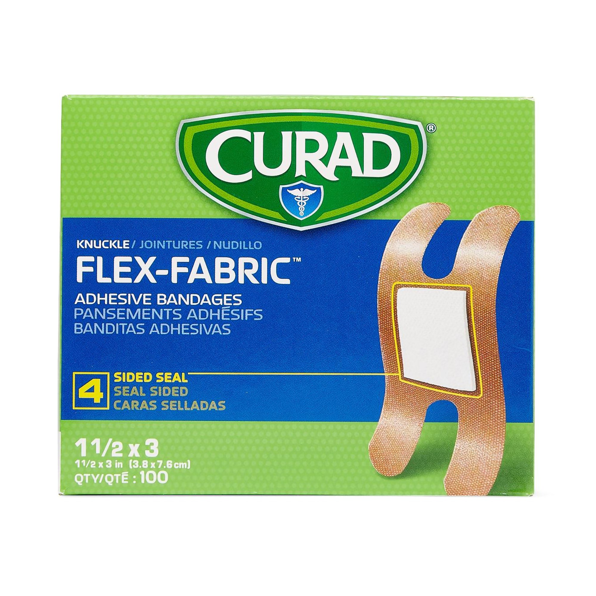 Medline NON25510 - Comfort Cloth® Knuckle Tan Adhesive Strip, 1-1/2 x 3 Inch - 100/Box, 1200/Case