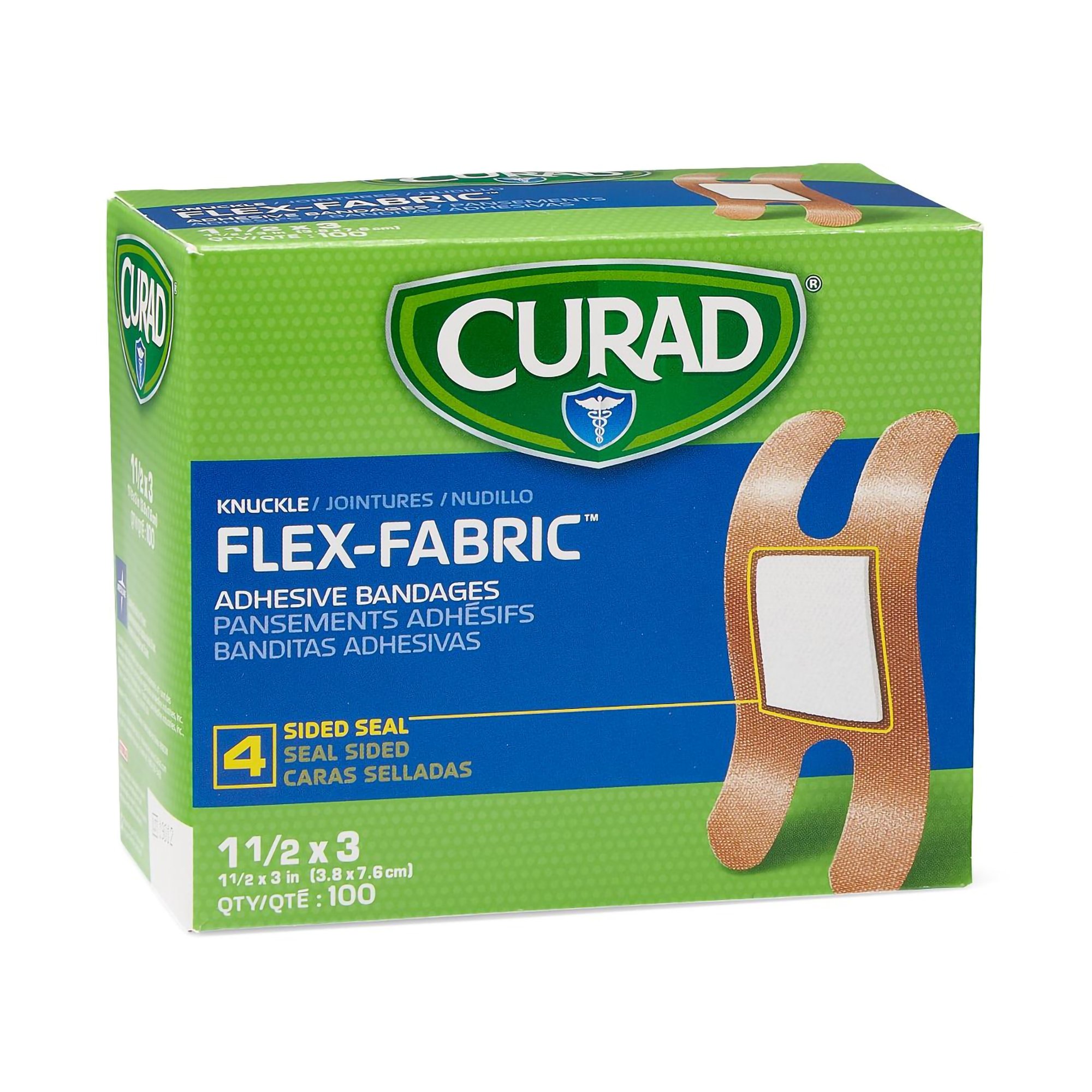 Medline NON25510 - Comfort Cloth® Knuckle Tan Adhesive Strip, 1-1/2 x 3 Inch - 100/Box, 1200/Case
