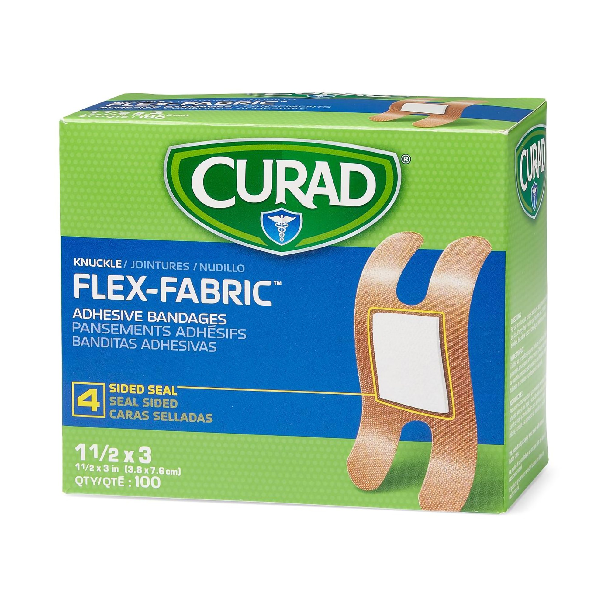 Medline NON25510 - Comfort Cloth® Knuckle Tan Adhesive Strip, 1-1/2 x 3 Inch - 100/Box, 1200/Case