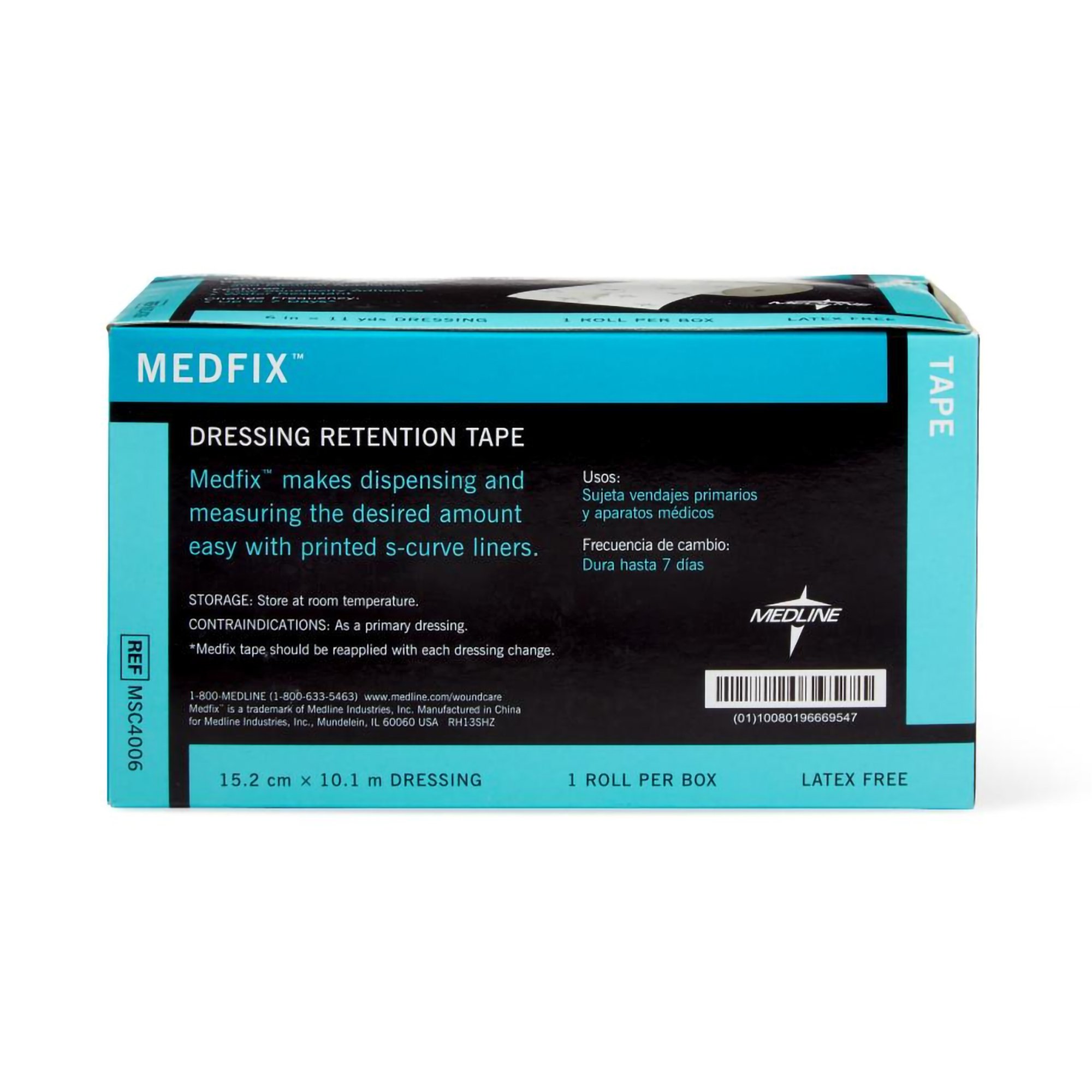 Medline MSC4006 - MedFix™ Nonwoven Dressing Retention Tape, 6 Inch x 11 Yard, White - 1/Box