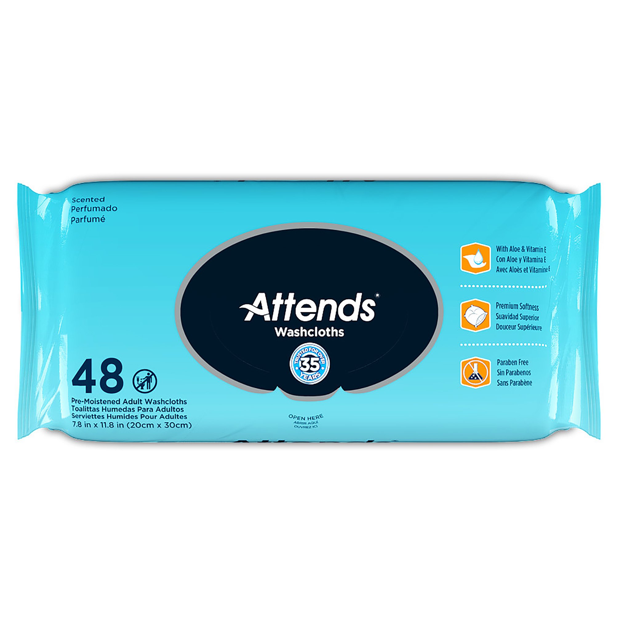 Attends Healthcare Products - WCPP1000 Attends® Scented Personal Cleansing Wipes with Aloe and Vitamin E