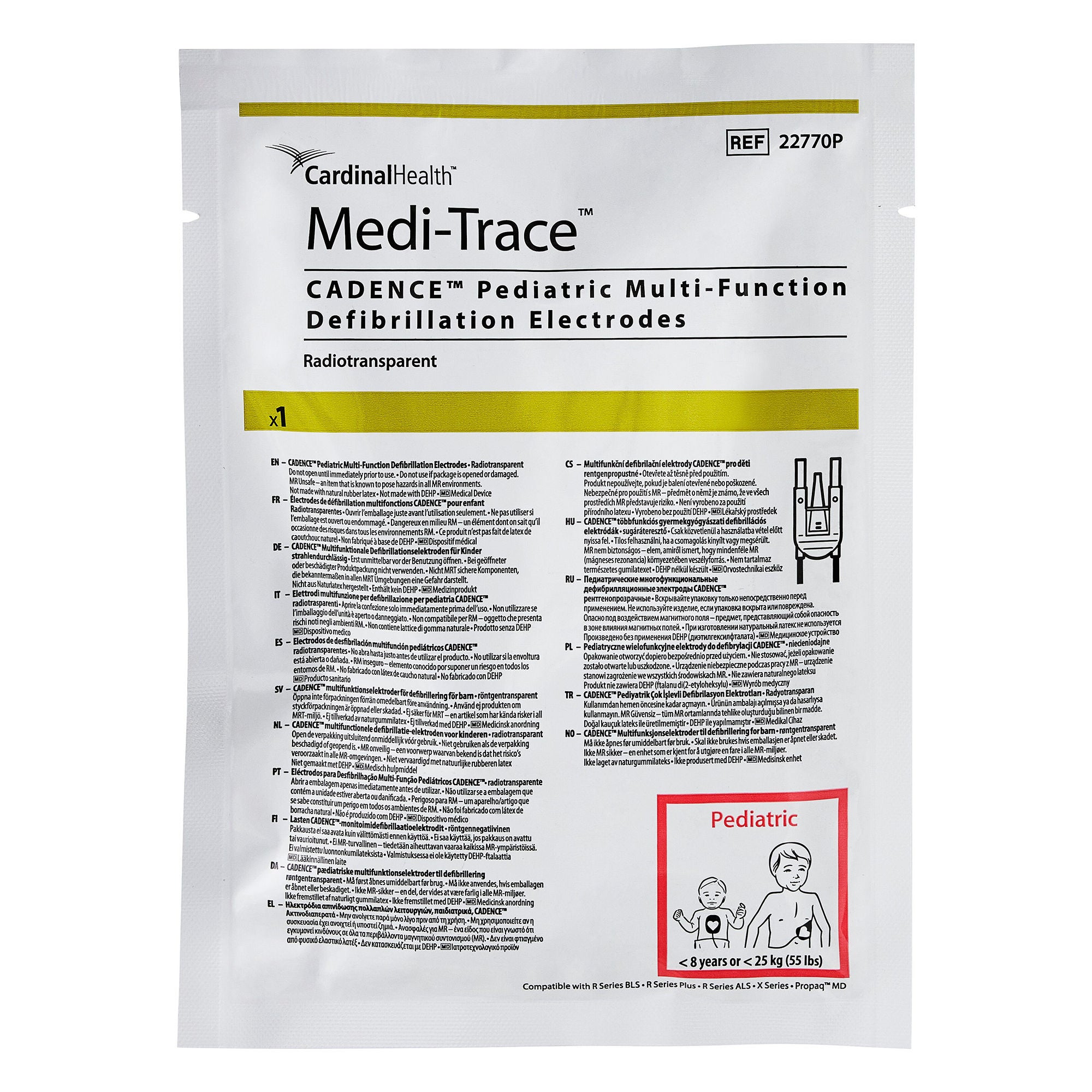 Cardinal - 22770P AED Defibrillator Pad Medi-Trace™ Plug Connector Pediatric