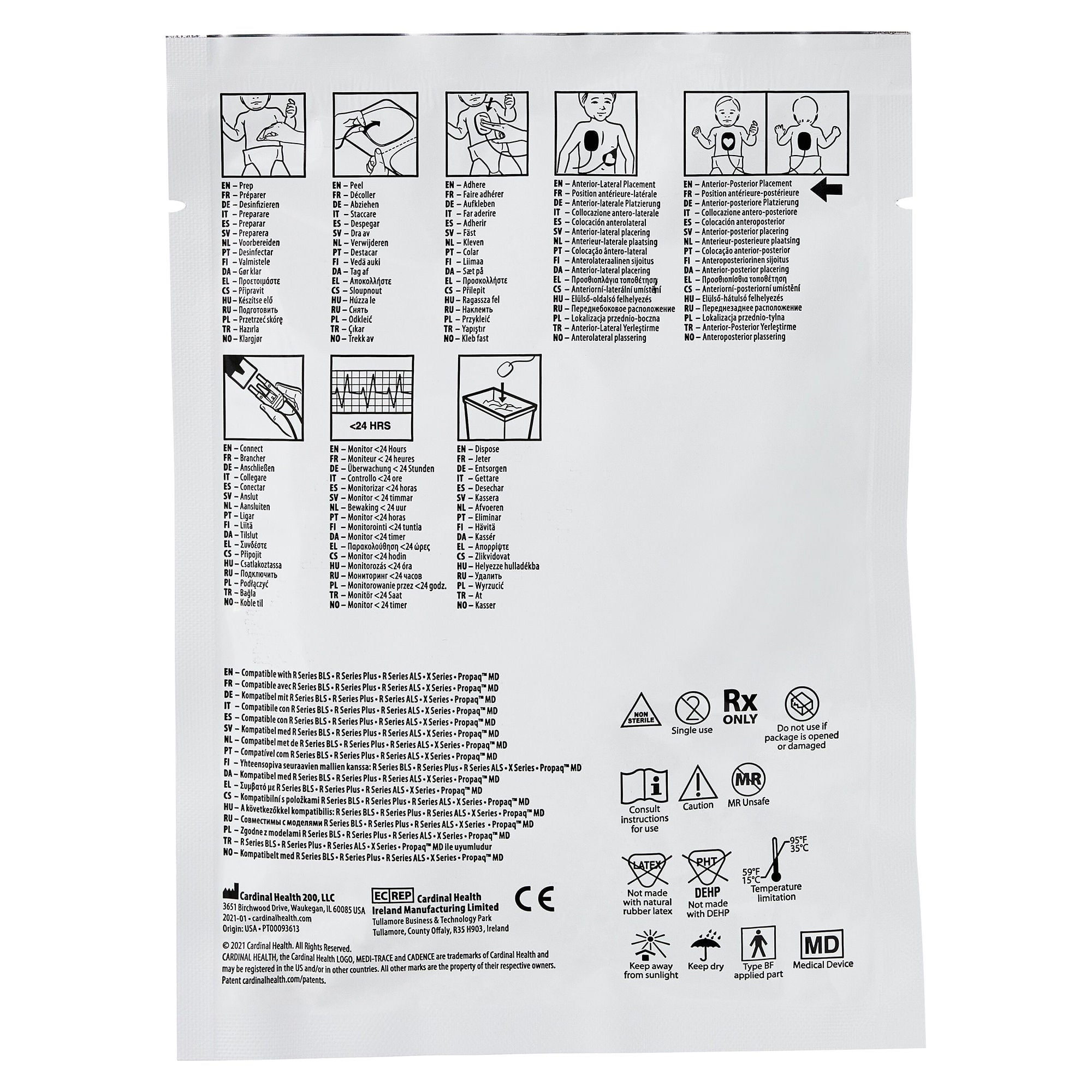 Cardinal - 22770P AED Defibrillator Pad Medi-Trace™ Plug Connector Pediatric