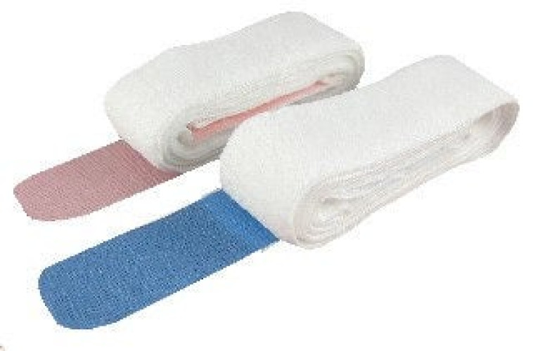Electro Medical - 140XL Labor Transducer Belt 50 L X 1-1/2 W Inch, Extra Long, White, Soft Jersey Plush Woven, Fetal, Stretch, with Pink, Blue Velcro Fastener