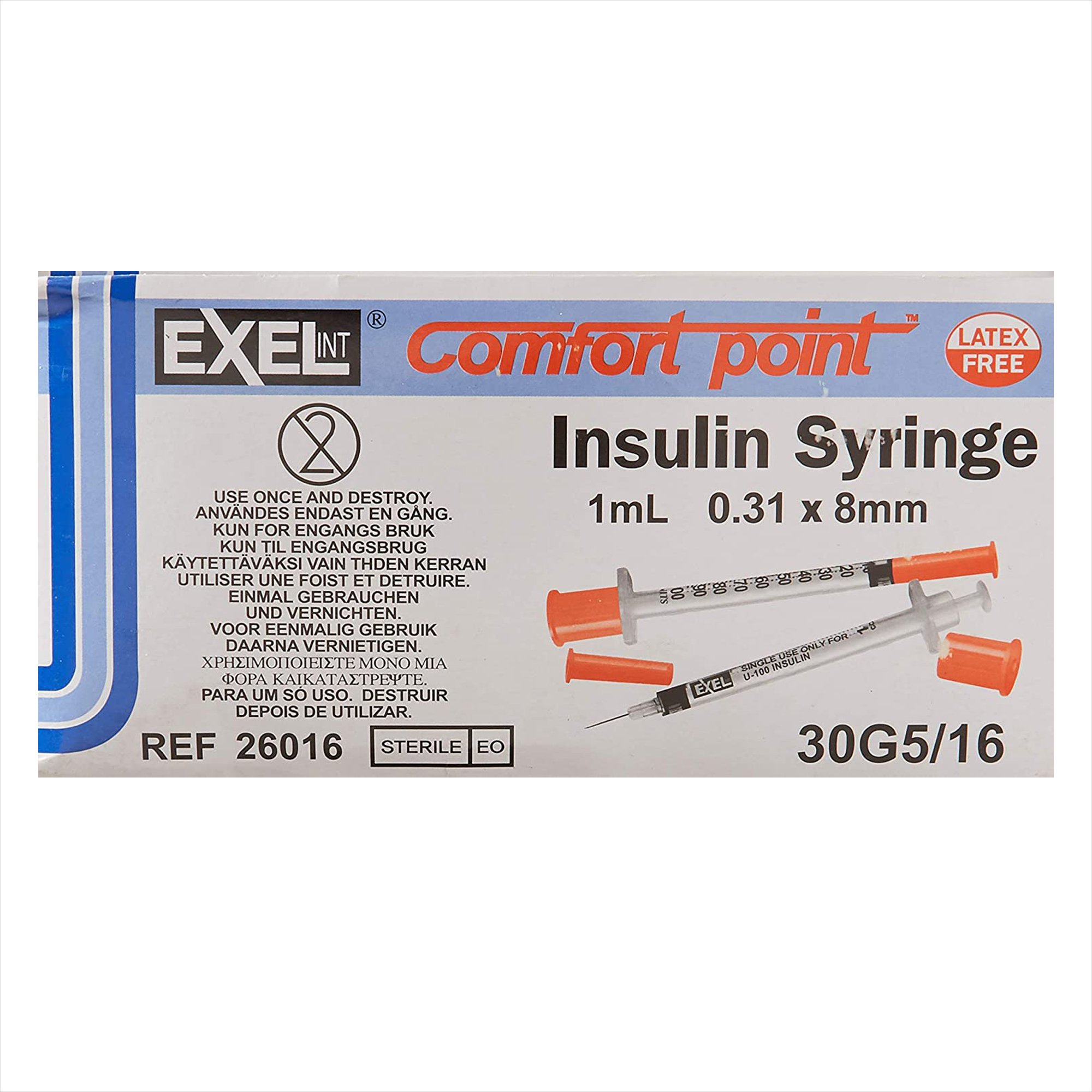 AirTite Products - 26016 Comfort Point™ 1 mL Insulin Syringe with Needle
