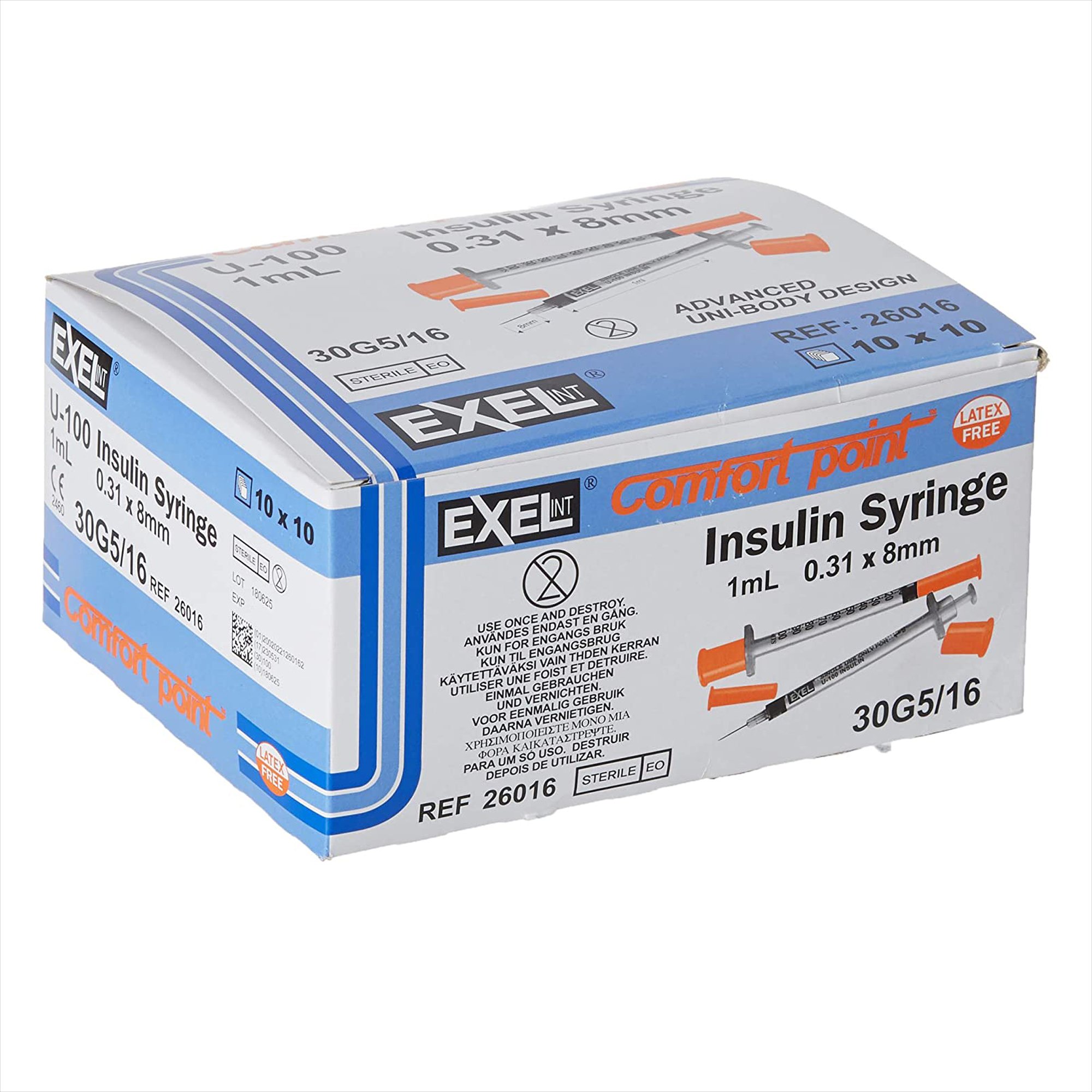 AirTite Products - 26016 Comfort Point™ 1 mL Insulin Syringe with Needle