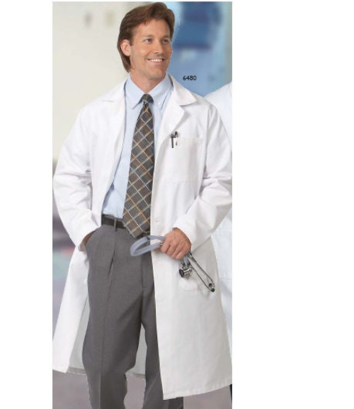 Fashion Seal Uniforms - 6480-46 Lab Coat White Size 46 / X-Long Knee Length 65% Polyester / 35% Cotton Reusable