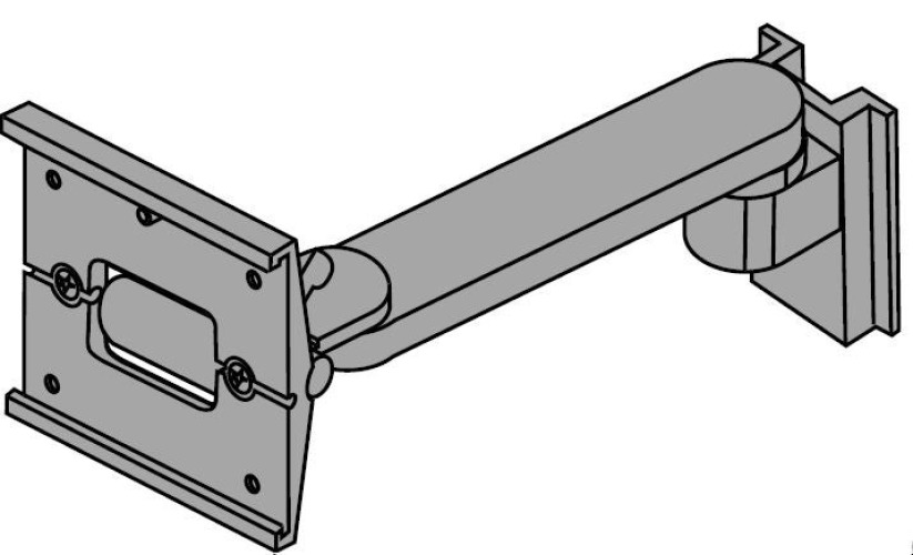 GE Healthcare - 407349-009 Wall Mount 12 Inch, Black, Pivot- Block Arm, Tilt and Swivel Mounting