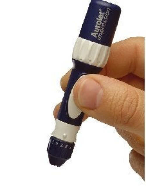 Owen Mumford - AT 0271 Lancing Device Autolet Plus Push Button Activation Multiple Sites