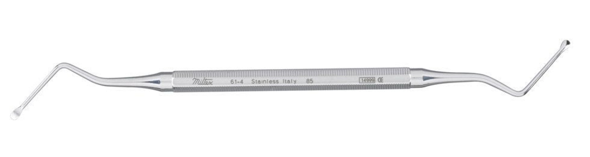 Integra Lifesciences - 61-4 Bone Curette Miltex® Lucas 6 Inch Length Single-ended Handle Size 85 Tip Angled Cup Tip