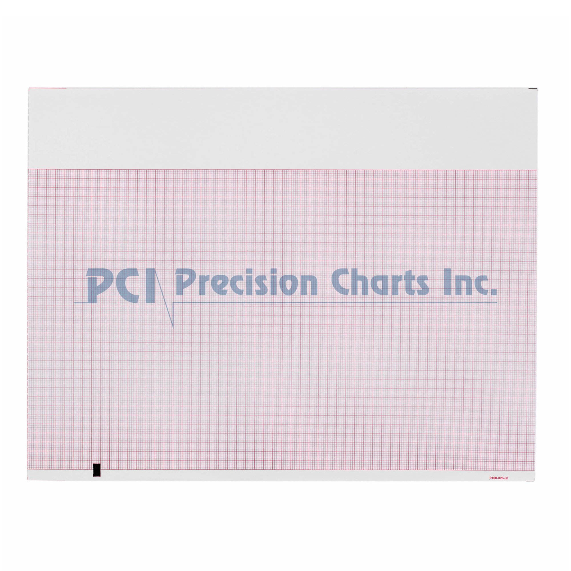 Precision Charts - 9100-026-01 Precision Charts Thermal ECG Recording Paper with Red Grid