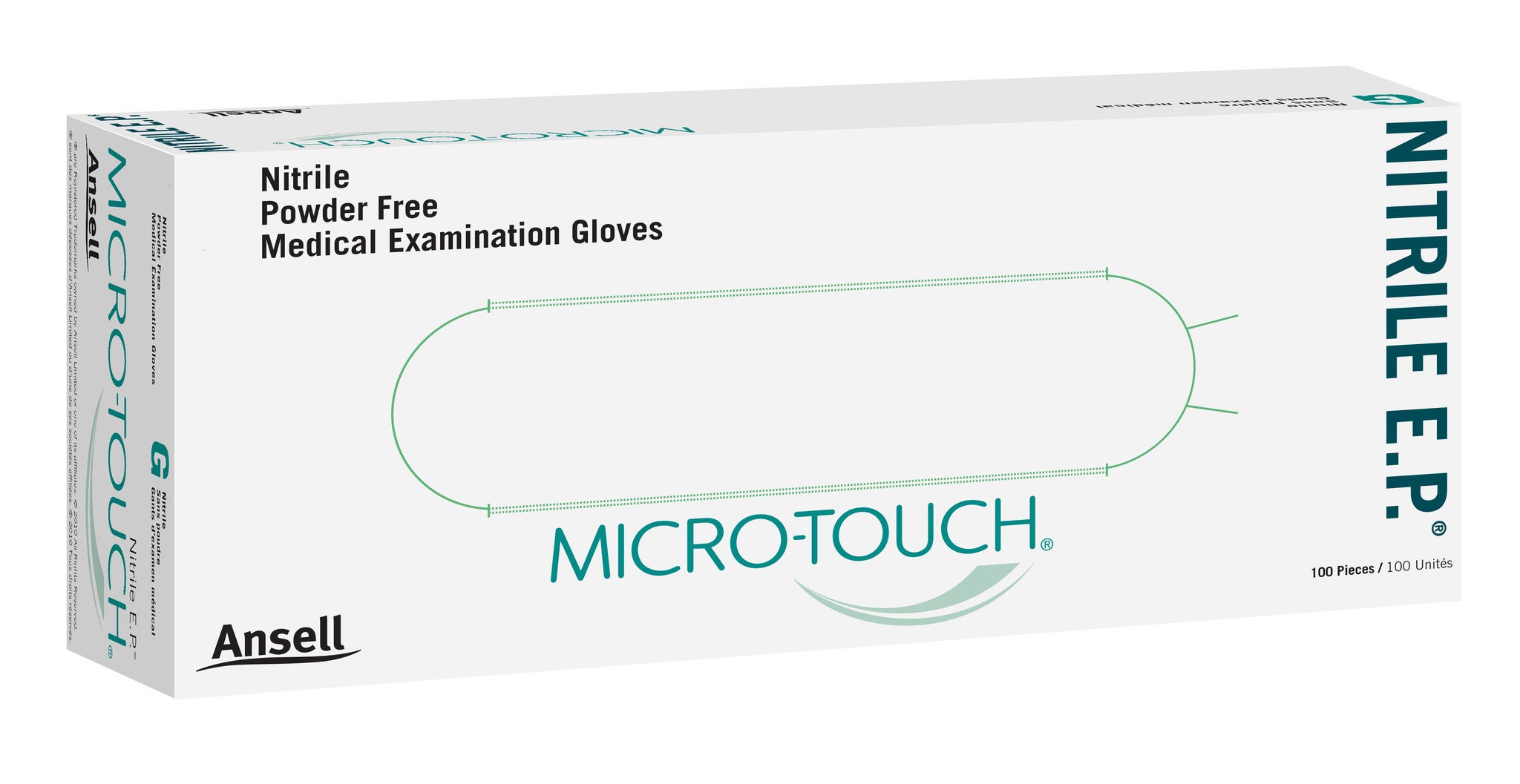 Ansell - 6034051 Exam Glove Micro-Touch® Nitrile E.P. Small 100 per Box NonSterile Nitrile Extended Cuff Length Textured Fingertips Blue Chemo Tested