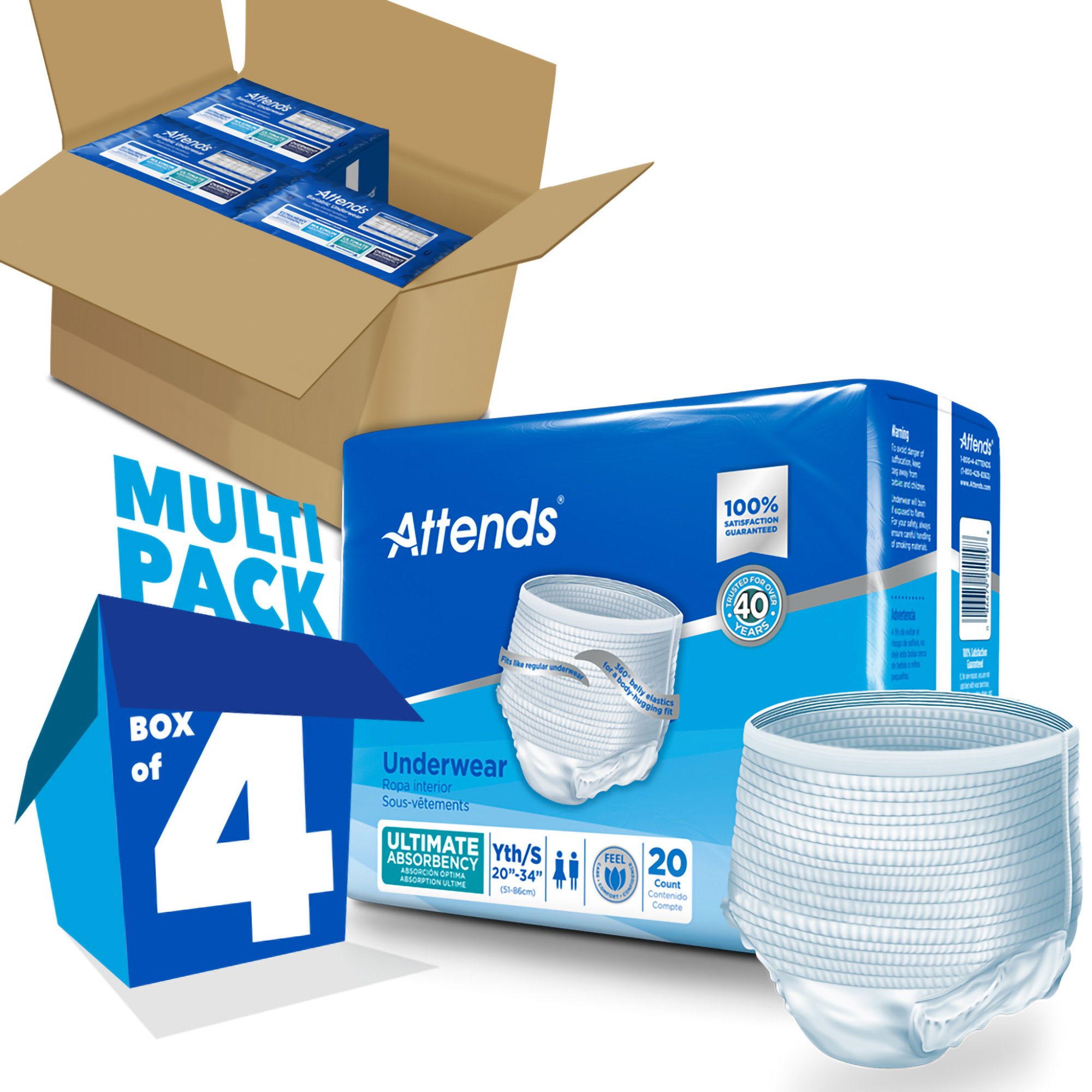 Attends Healthcare Products APP0710 - Attends® Advanced Underwear, Youth / Small - 20/Bag, 80/Case