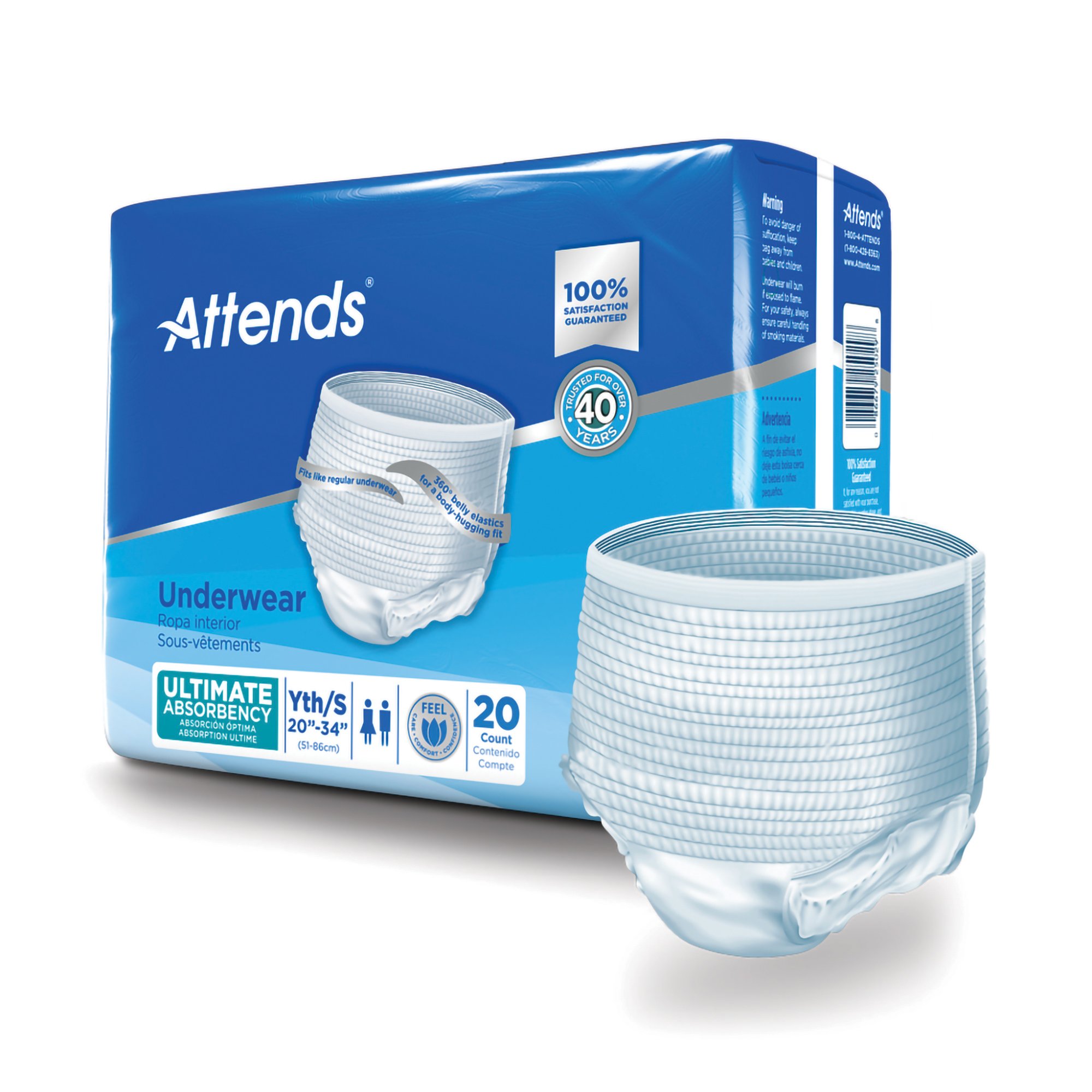 Attends Healthcare Products APP0710 - Attends® Advanced Underwear, Youth / Small - 20/Bag, 80/Case