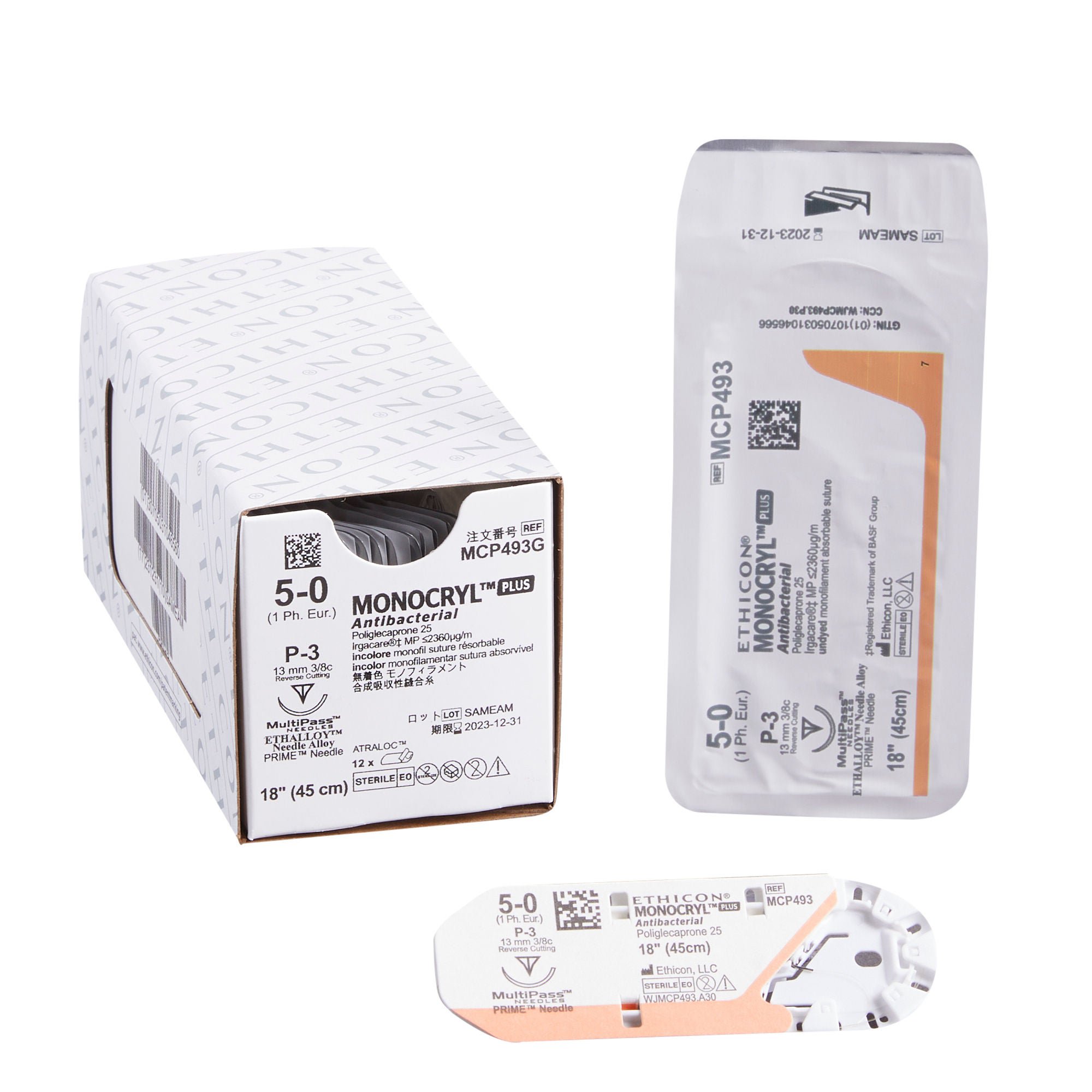 J & J Healthcare Systems - MCP493G Monocryl™ Plus Suture with Needle