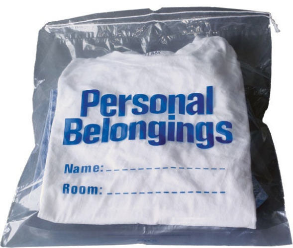 New World Imports - DSPB1 Patient Belongings Bag 17 X 20 Inch Plastic Drawstring Closure Clear