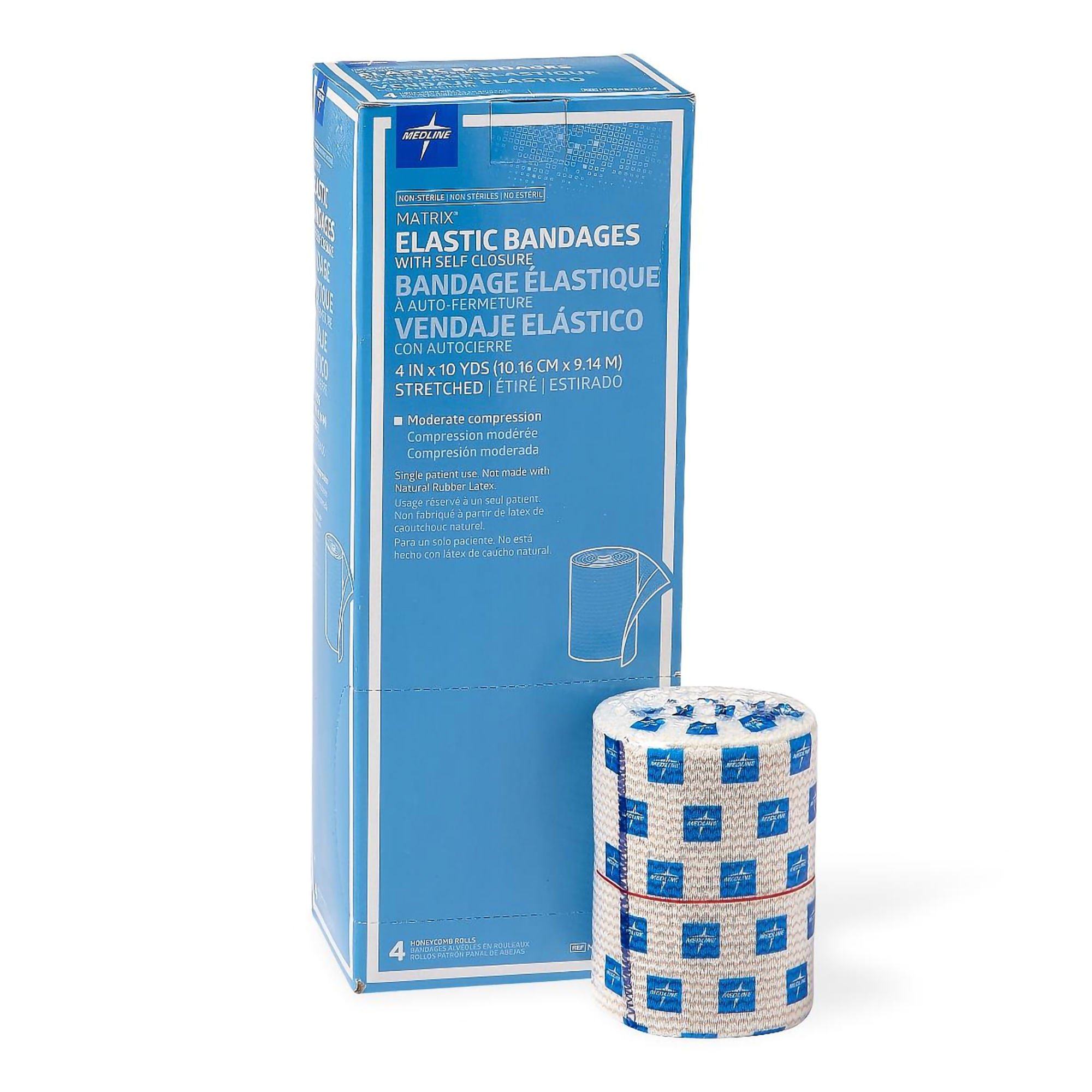 Medline - MDS087104LF Medline Matrix® Elastic Bandage with Self-Closure