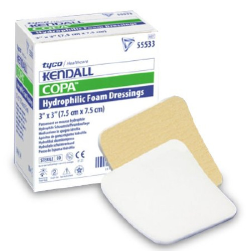 Cardinal 55533 - Kendall™ Adhesive without Border Foam Dressing, 3 x 3 Inch - 1/Each, 10/Box, 50/Case