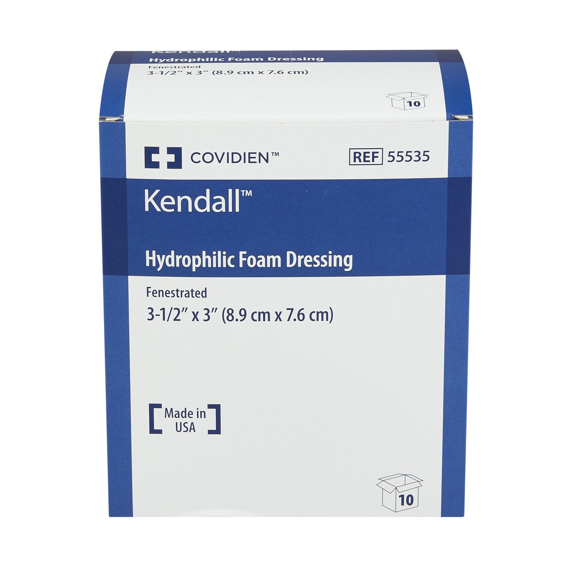 Cardinal 55535 - Kendall™ Nonadhesive without Border Foam Dressing, 3½ x 3 Inch Fenestrated - 1/Each, 10/Box, 50/Case