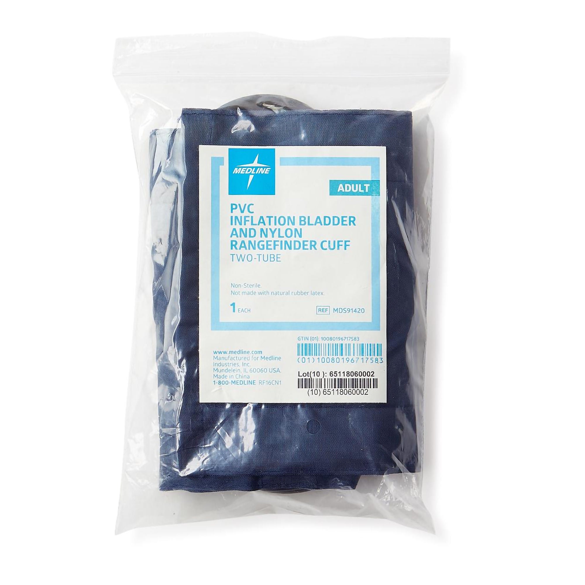 Medline - MDS91420 Reusable Blood Pressure Cuff 23 to 33 cm Arm Nylon Cuff Adult Cuff