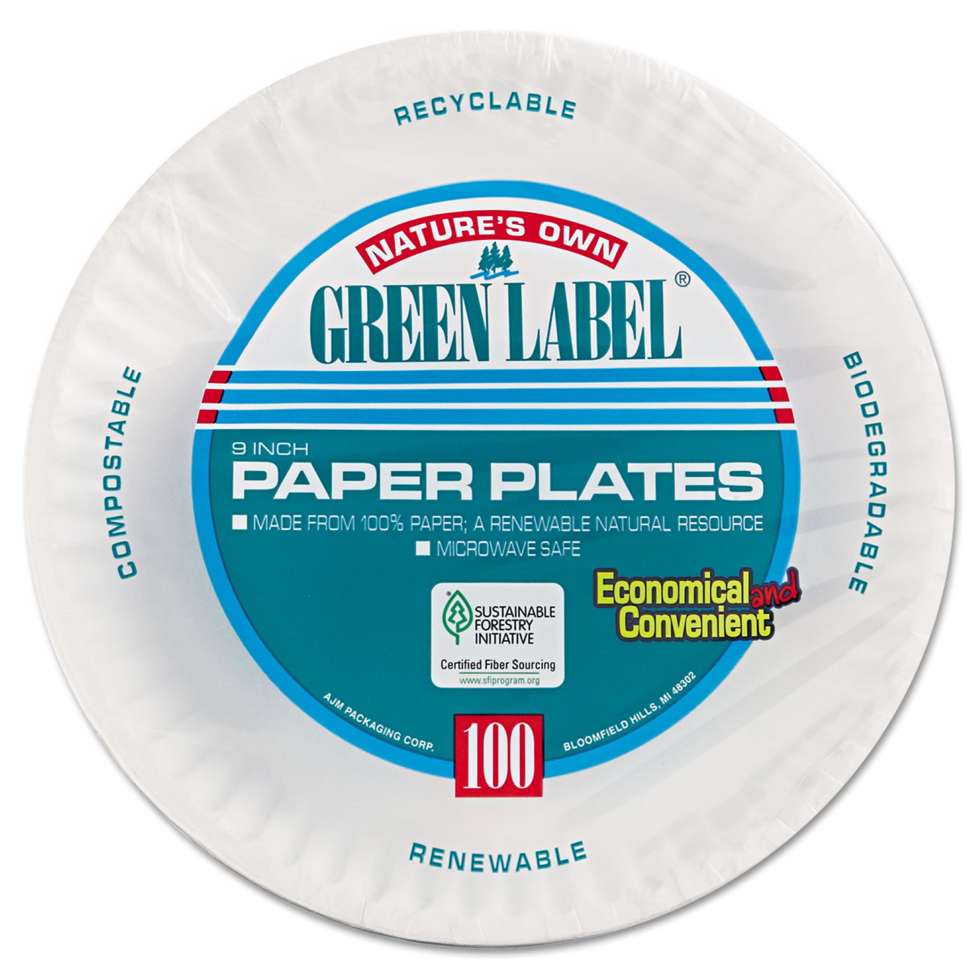 Essendant Co-United Stationers - AJMPP9GRAWH Nature's Own Green Label Paper Plate