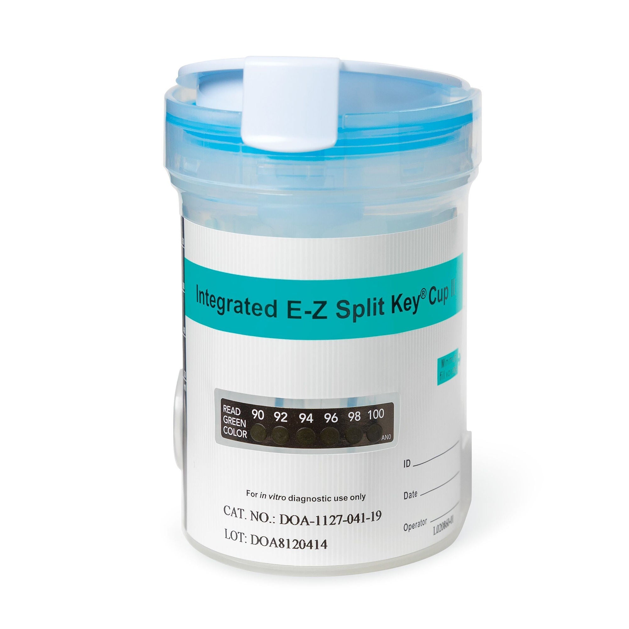 Abbott Rapid Dx North America LLC - DOA-21107-019 Drugs of Abuse Test Kit E-Z Split Key® Cup AMP, BAR, BZO, COC, mAMP/MET, MDMA, MTD, OPI, PCP, THC 25 Tests CLIA Non-Waived
