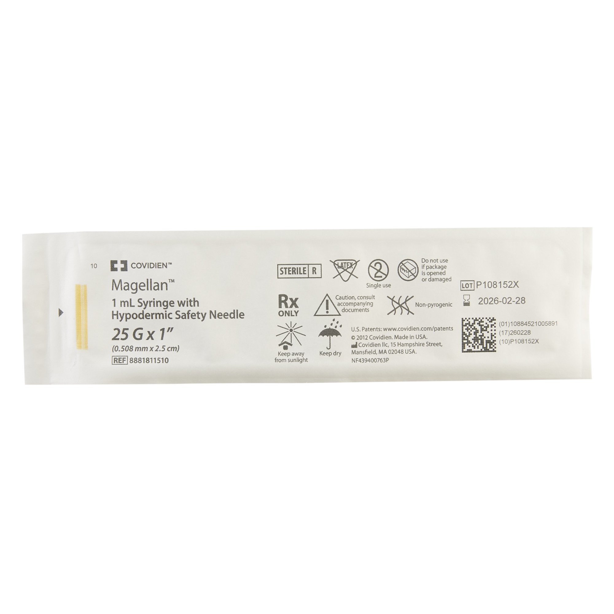 Cardinal - 8881811510 Magellan™ 1 mL Syringe with Hypodermic Needle
