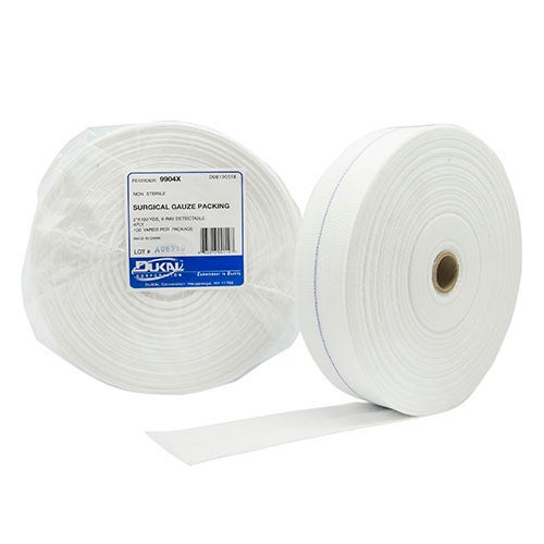 Dukal - 9904X Wound Packing Non-Impregnated 2 Inch X 100 Yard NonSterile X-Ray Detectable
