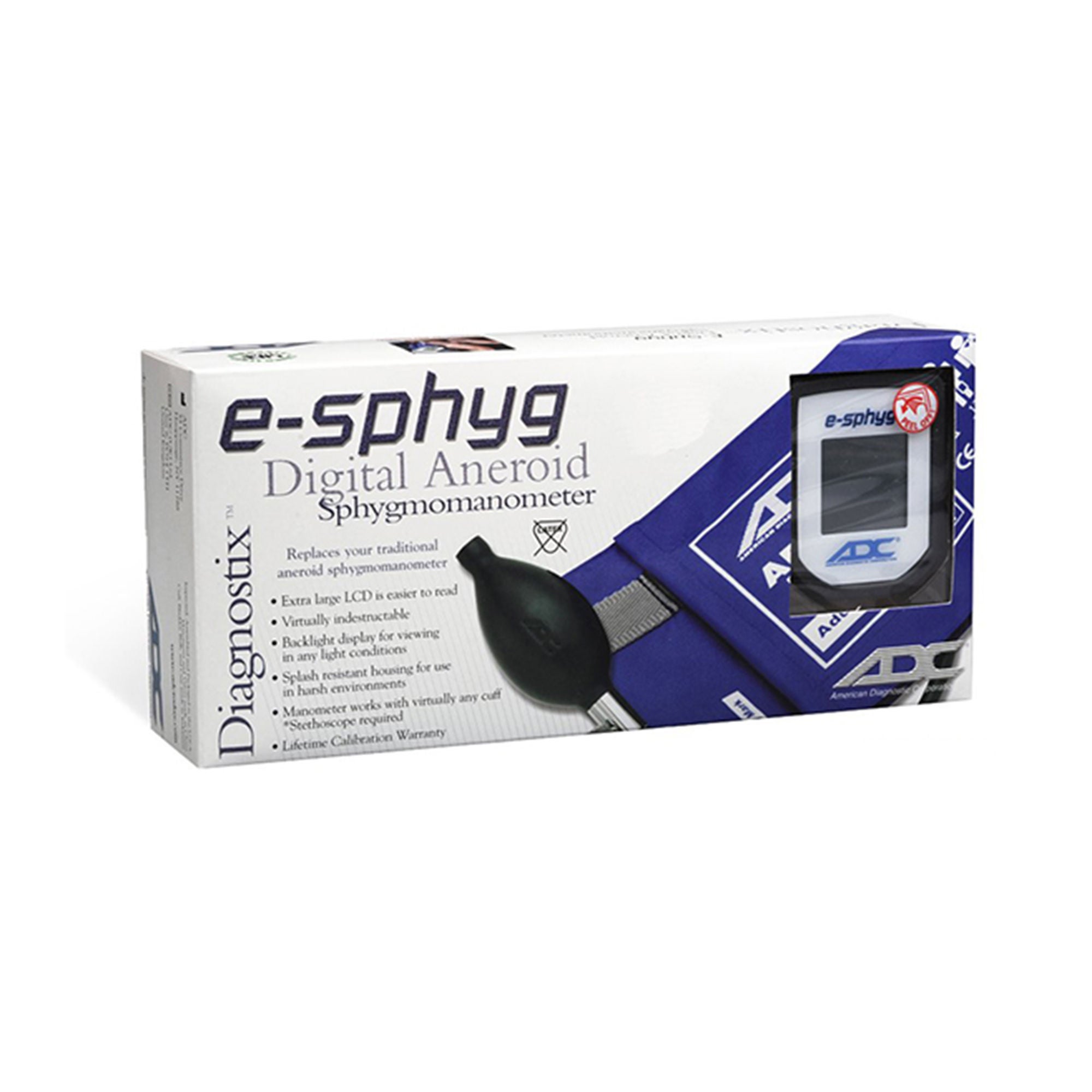 American Diagnostic Corp - 7002-13TBK Manual Digital Blood Pressure Monitor E-sphyg™ Thigh Cuff Thigh Nylon Cuff 40 - 66 cm Pocket Aneroid