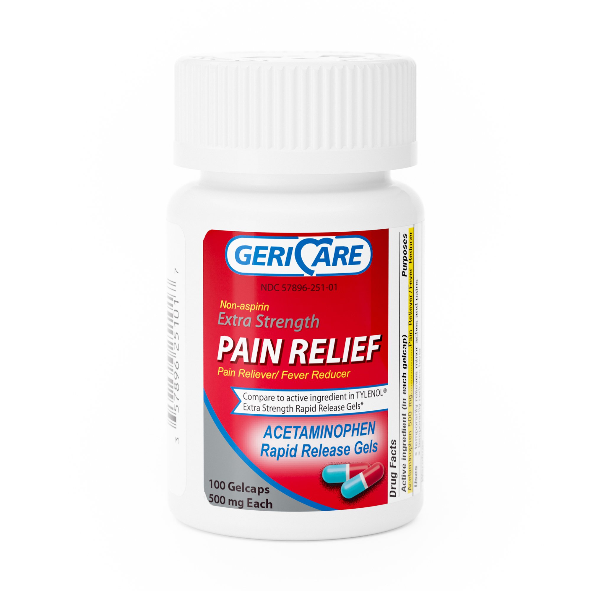 Geri-Care 251-01-GCP - Geri-Care® Acetaminophen Pain Relief - 1/Bottle, 12/Case