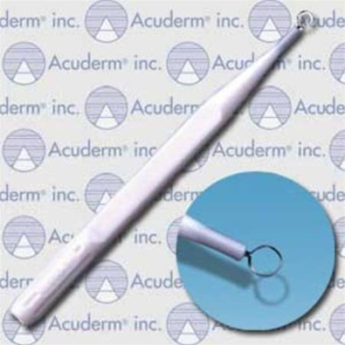 Acuderm - R0400 Dermal Curette Acu-Dispo-Curette® 5 Inch Length Flat Handle 4 mm Tip Loop Tip