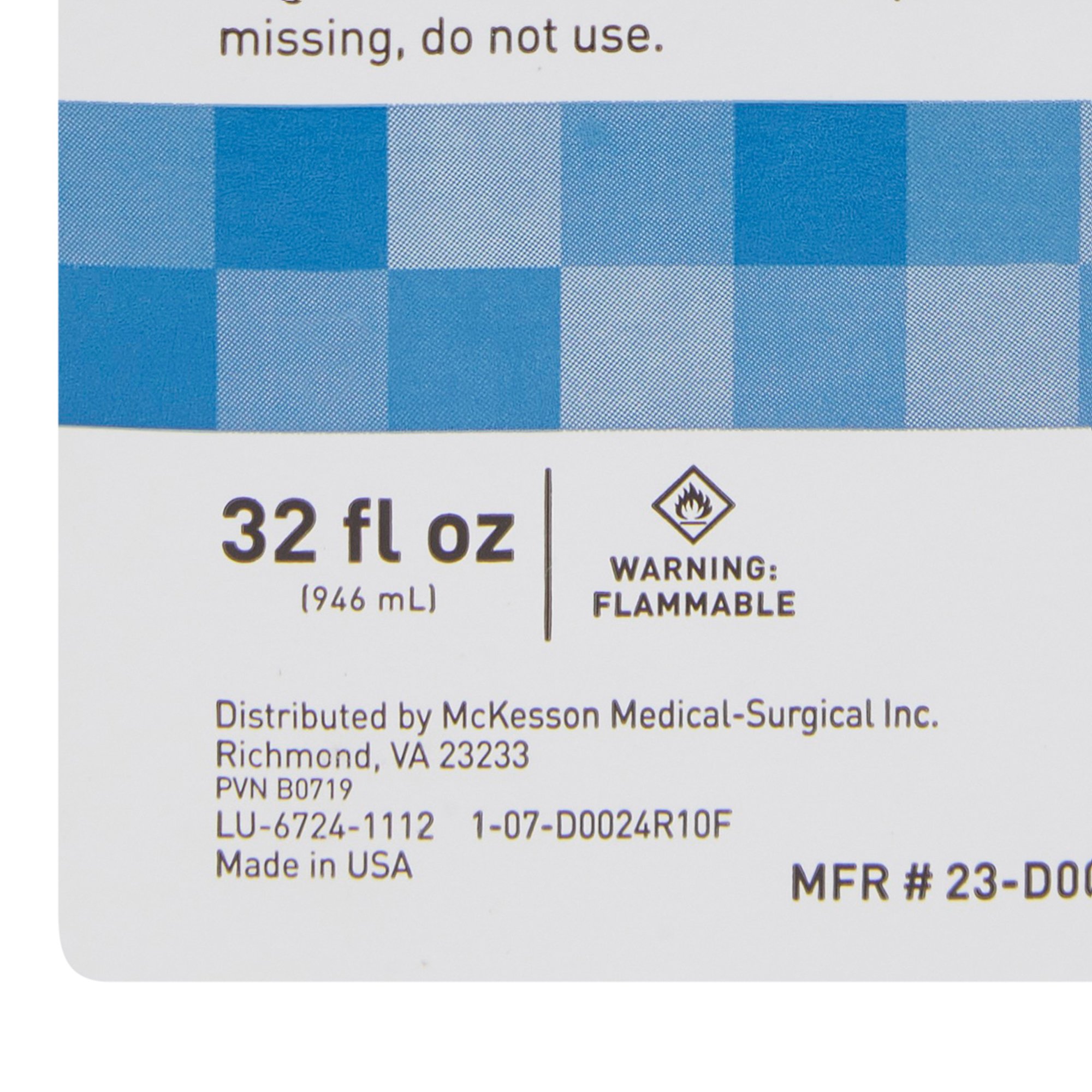 McKesson Brand 23-D0024 - McKesson Isopropyl Alcohol Antiseptic, 32-ounce bottle - 1/Each, 12/Case