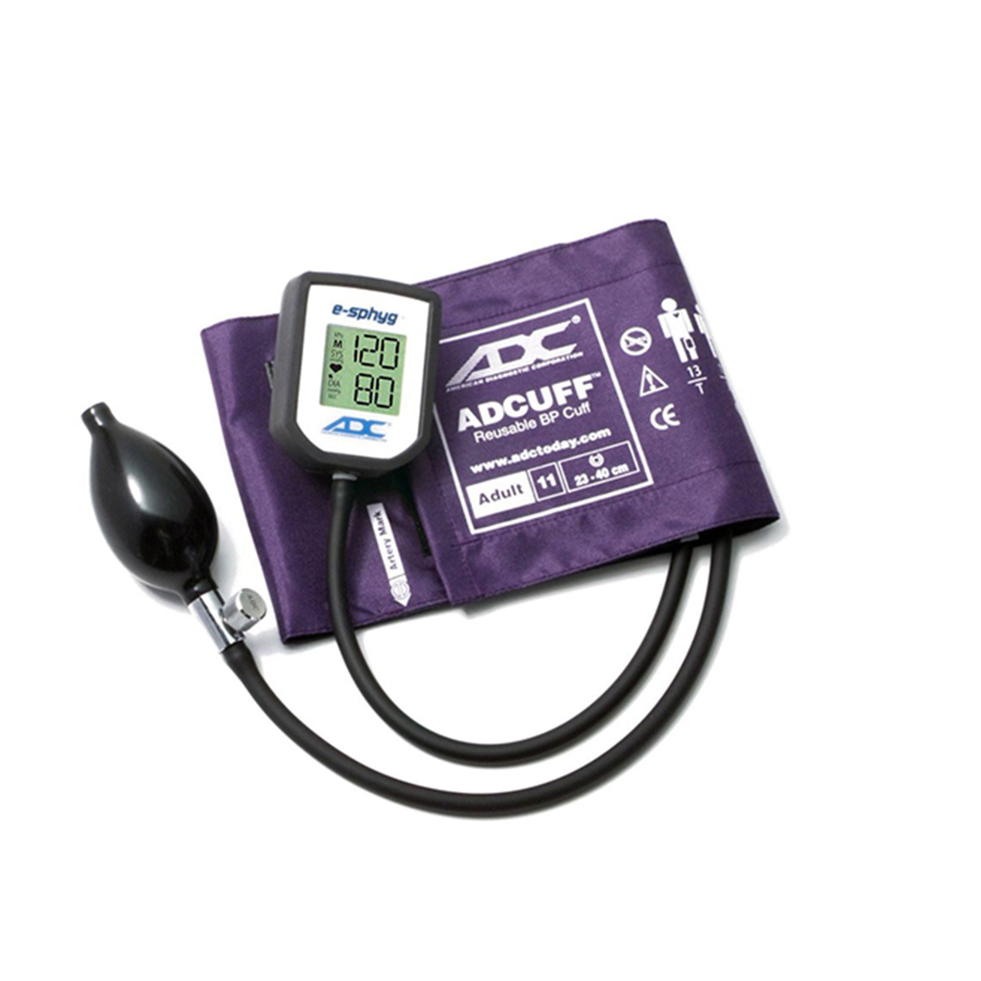 American Diagnostic Corp - 7002-11AV Manual Digital Blood Pressure Monitor E-sphyg™ Adult Cuff Arm Nylon Cuff 23 - 40 cm Pocket Aneroid