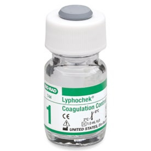 Bio-Rad Laboratories - 744 Coagulation Control Lyphochek® PT / APTT / Fibrinogen / TT / ATIII Assays Level 1 12 X 1 mL