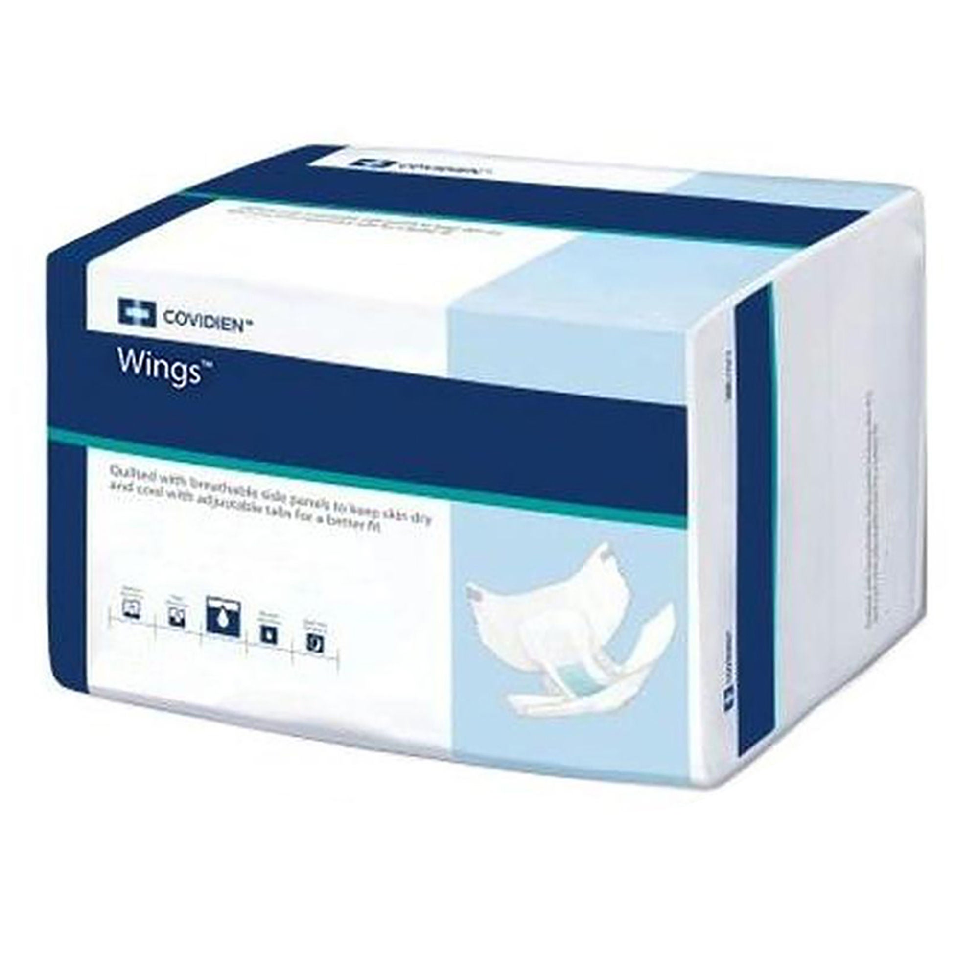 Cardinal - 63072 Incontinence Brief Wings™ Ultra Adult Small Unisex Disposable Heavy Absorbency