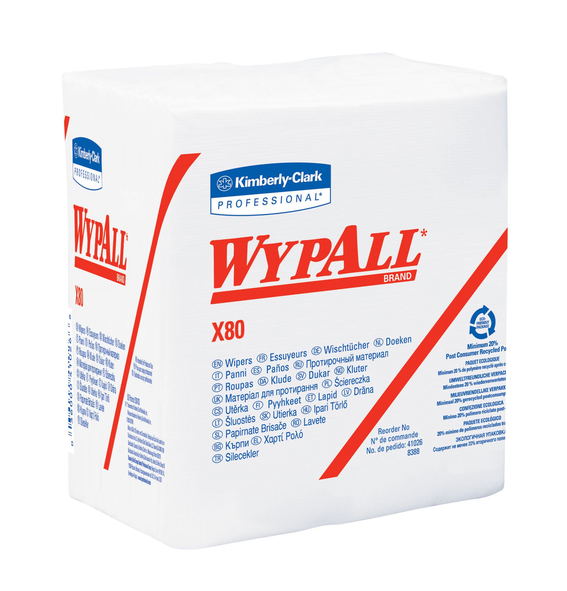 Kimberly Clark - 41026 Multipurpose Task Wipe WypAll® PowerClean™ X80 Heavy Duty 50 Count Poly Pack 12 X 12-1/2 Inch NonSterile Disposable