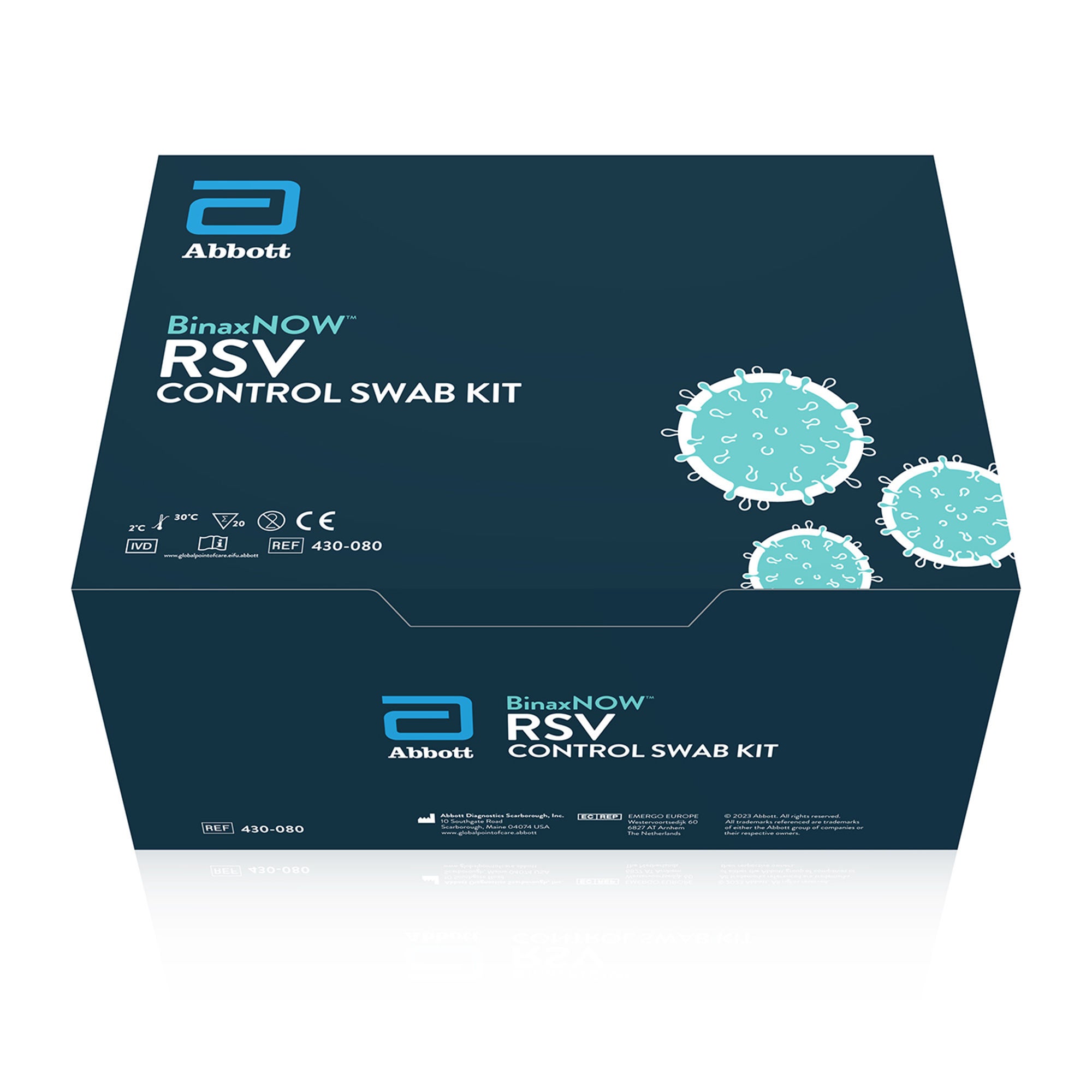 Abbott Rapid Dx North America LLC - 430080 External Control Control Kit BinaxNOW™ Respiratory Syncytial Virus Positive Level / Negative Level 20 Swabs