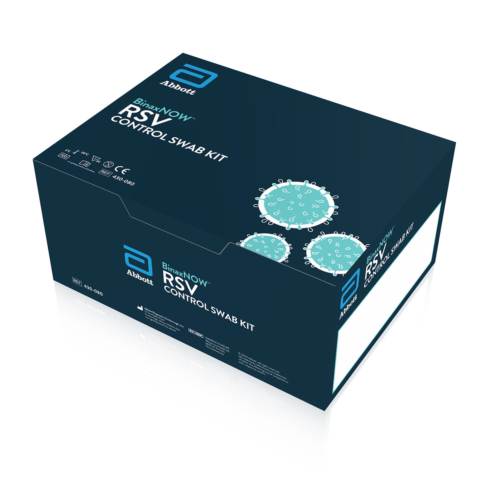 Abbott Rapid Dx North America LLC - 430080 External Control Control Kit BinaxNOW™ Respiratory Syncytial Virus Positive Level / Negative Level 20 Swabs
