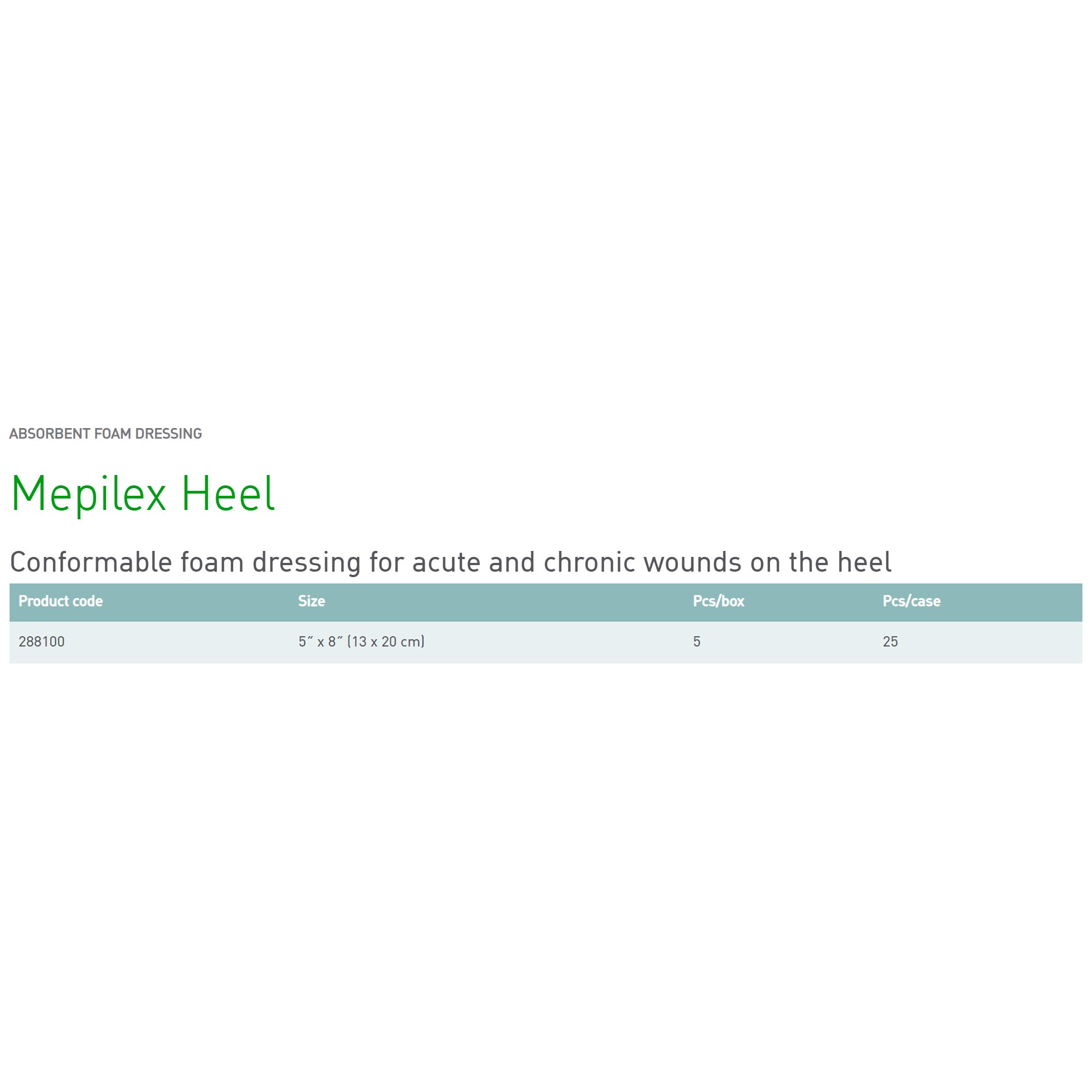 Molnlycke - 288100 Mepilex® Heel Conformable Foam Dressing for Wounds on Heels