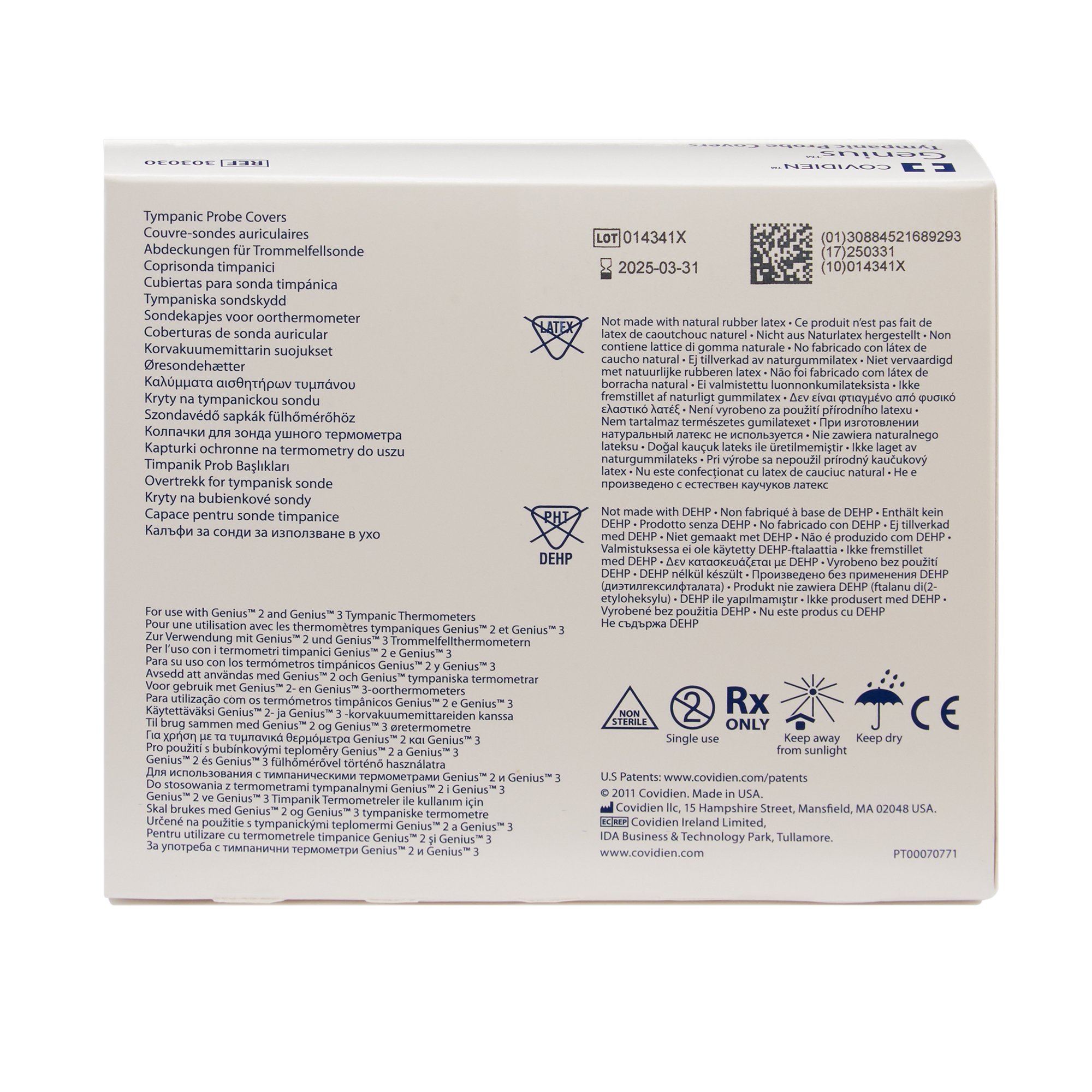 Cardinal 303030- - Covidien Genius™ 2 Tympanic Thermometer Probe Cover - 96/Box, 2112/Case