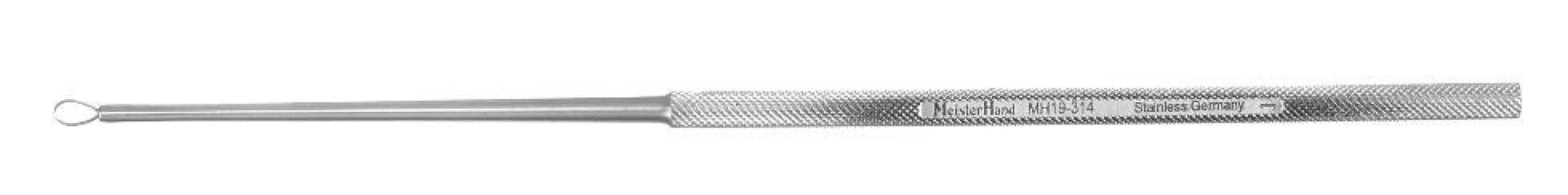 Integra Lifesciences - MH19-314 Ear Curette MeisterHand® Billeau 6-1/2 Inch Length Round Knurled Handle Size 1 Tip Flexible Oval Loop Tip